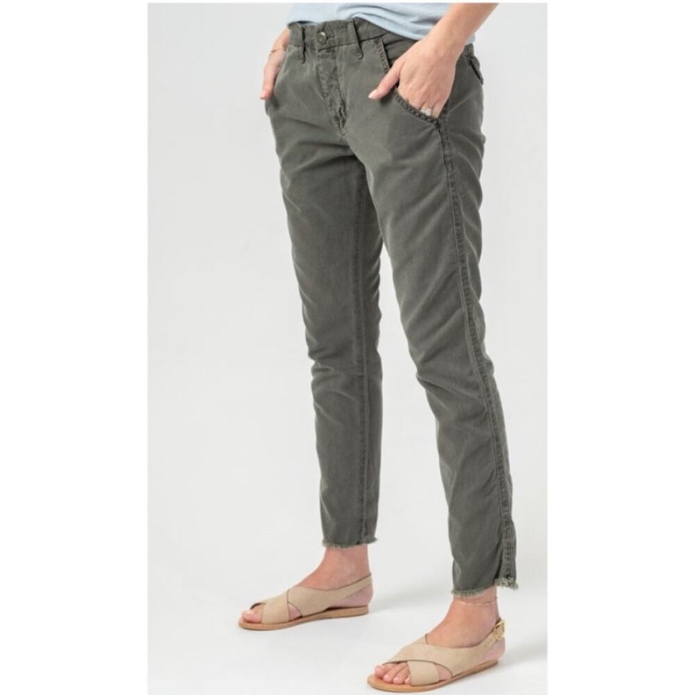 NSF Tashi Pigment Green 100% Cotton Low Rise Slouchy Trouser Pants 28 $268